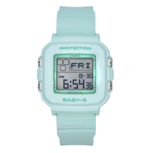 Casio Baby-G Digital Resin Strap Mint Green Dial Quartz BGD-10-3 100M Relógio Feminino