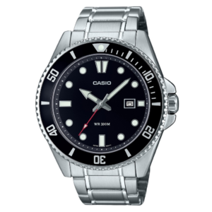 Casio Men's Standard Analog Stainless Steel Black Dial Quartz Watch MDV-107D-1A1 200M