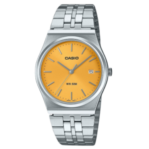 Casio Unisex Analog Standard Stainless Steel Yellow Dial Quartz Watch MTP-B145D-9AV