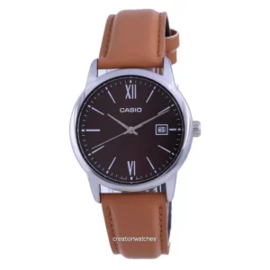 Relógio masculino Casio Maroon com mostrador em aço inoxidável analógico quartzo MTP-V002L-5B3 MTPV002L-5