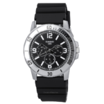Casio Men's Standard Analog Watch with Resin Strap, Black Dial, Quartz MTP-VD300-1B MTPVD300-1B