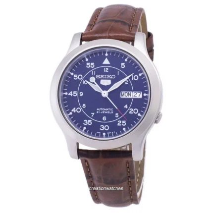 Seiko 5 Military SNK807K2-var-SS2 Automatic Brown Leather Strap Men's Watch