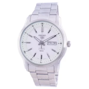 Relógio masculino Seiko 5 automático mostrador branco SNKP09 SNKP09K1 SNKP09K