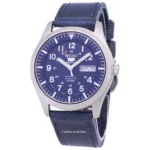 Seiko 5 Sports SNZG11J1-var-LS13 Japan Made Dark Blue Leather Strap Men's Watch - Imagen 4